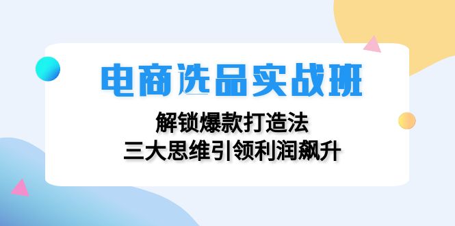 （12398期）电商选品实战班：解锁爆款打造法，三大思维引领利润飙升-创学资源站