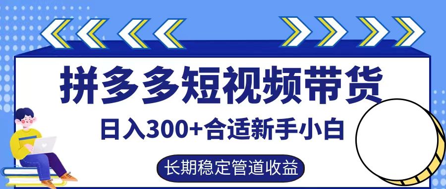 拼多多短视频带货日入300+,实操账户展示看就能学会-创学资源站