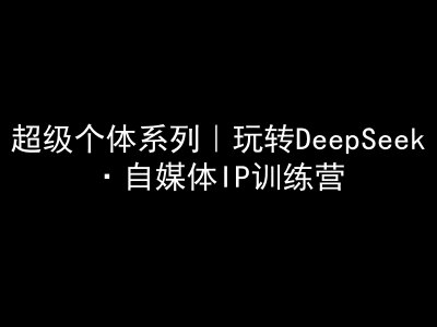 超级个体系列，玩转DeepSeek·自媒体IP训练营，deepseek教程-创学资源站