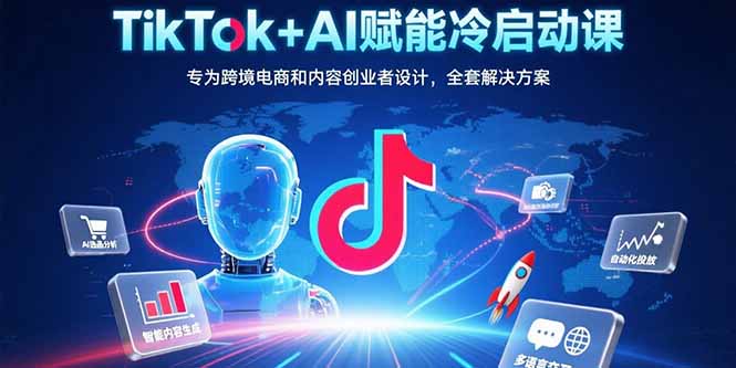 TikTok+AI赋能冷启动课：专为跨境电商和内容创业者设计，全套解决方案-创学资源站