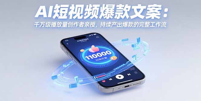 AI短视频爆款文案：千万级播放量创作者亲授，持续产出爆款的完整工作流-创学资源站