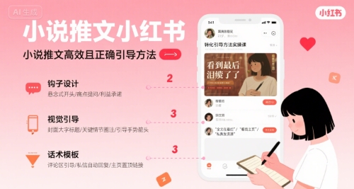 小说推文小红书高转化引导方法实操课，小说推文高效且正确引导方法-创学资源站