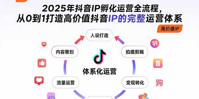 2025年抖音IP孵化运营全流程，从0到1打造高价值抖音IP的完整运营体系-创学资源站