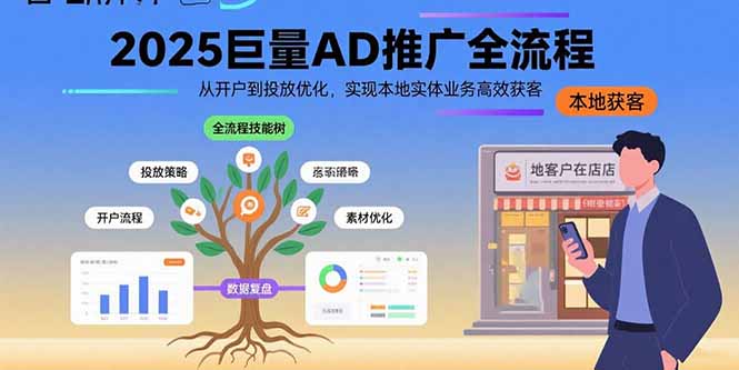 2025巨量AD推广全流程，从开户到投放优化，实现本地实体业务高效获客-创学资源站
