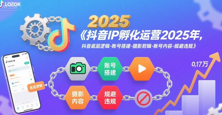 抖音IP孵化运营2025年，抖音底层逻辑-账号搭建-摄影剪辑-账号内容-规避违规-创学资源站