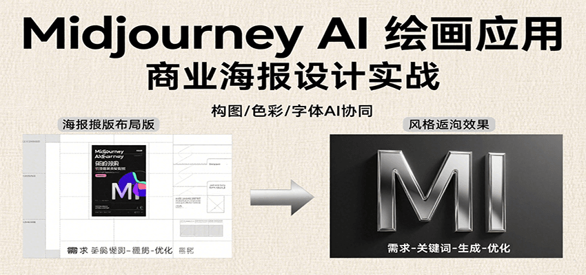 Midjourney AI绘画应用，关键词指令解析、漫画头像制作、海报设计、3D人物生成等-创学资源站