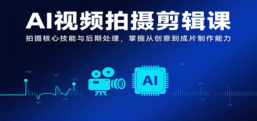 AI视频拍摄剪辑课，拍摄核心技能与后期处理，掌握从创意到成片制作能力-创学资源站