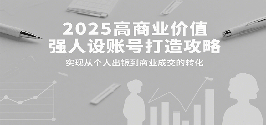 2025高商业价值强人设账号打造攻略，实现从个人出镜到商业成交的转化-创学资源站
