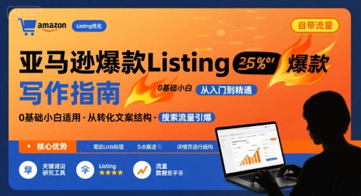 亚马逊爆款Listing写作方法，亚马逊0基础小白也能写爆款自带流量的Listing-创学资源站