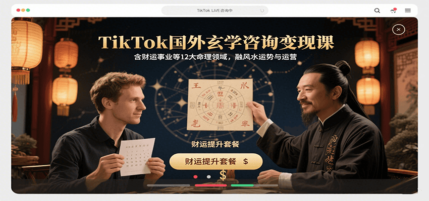 TikTok国外玄学咨询变现课，含财运事业等12大命理领域，融风水运势与运营-创学资源站