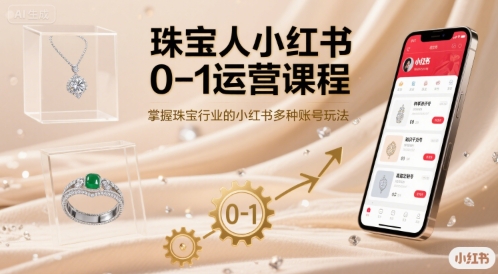 珠宝人小红书0-1运营课程，掌握珠宝行业的小红书多种账号玩法-创学资源站
