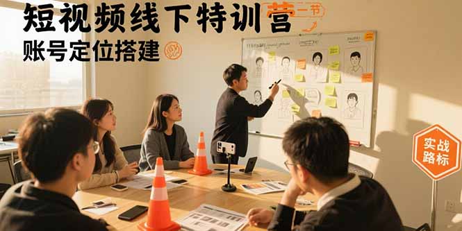 短视频线下特训营：账号定位搭建/口播号拍摄剪辑/直播间流量入口/变现实战-创学资源站