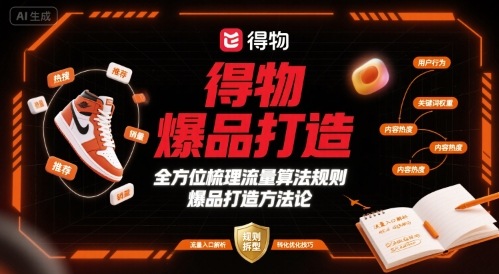 得物爆品打造，全方位梳理得物流量算法规则爆品打造规则-创学资源站