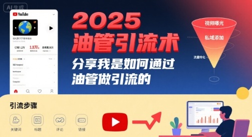 2025油管引流术，分享我是如何通过油管做引流的-创学资源站