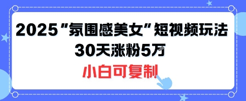 不露脸也能火！2025“氛围感美女”短视频玩法，30天涨粉5W小白可复制-创学资源站