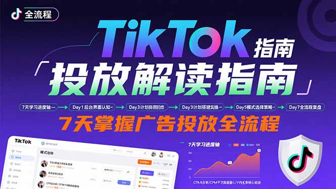 TikTok投放解读指南：后台操作/计划建立/模式选择，7天掌握广告投放全流程-创学资源站
