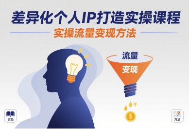 差异化个人IP打造实操课程，实操流量变现方法-创学资源站