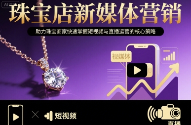 珠宝店新媒体营销，助力珠宝商家快速掌握短视频与直播运营的核心策略-创学资源站