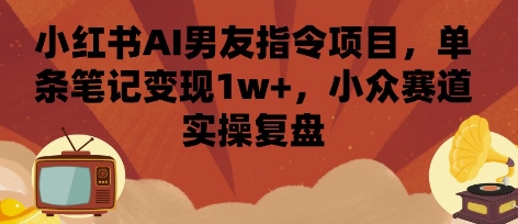 小红书AI男友指令项目，单条笔记变现1w+，小众赛道实操复盘-创学资源站