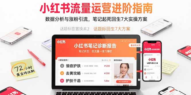 小红书流量运营进阶指南，数据分析与涨粉引流，笔记起死回生7大实操方案-创学资源站