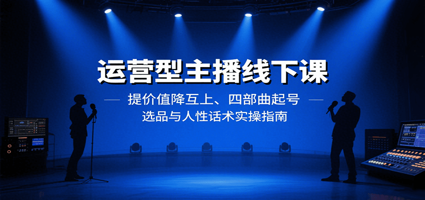 运营型主播线下课：提价值降互上、四部曲起号、选品与人性话术实操指南-创学资源站
