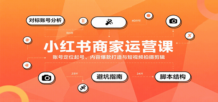 小红书商家运营课，账号定位起号、内容爆款打造与短视频拍摄剪辑-创学资源站