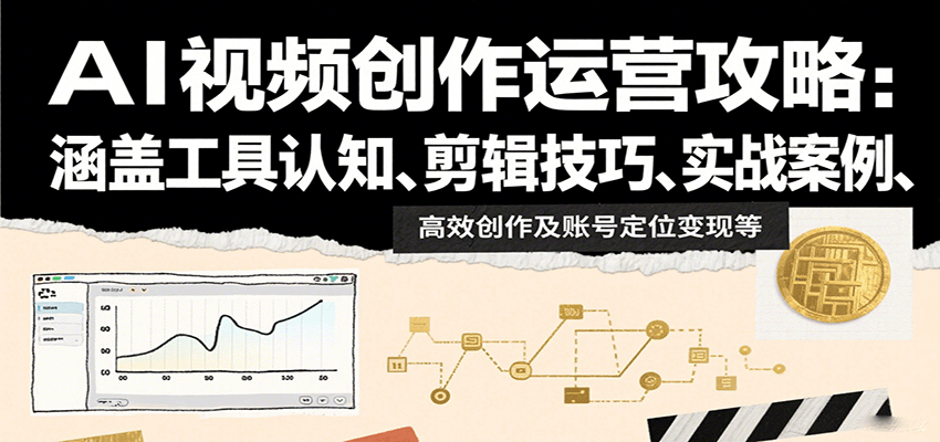AI视频创作运营攻略：涵盖工具认知、剪辑技巧、实战案例、高效创作及账号定位变现等-创学资源站