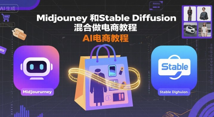 Midjourney和Stable Diffusion混合做电商教程-ai电商教程-创学资源站
