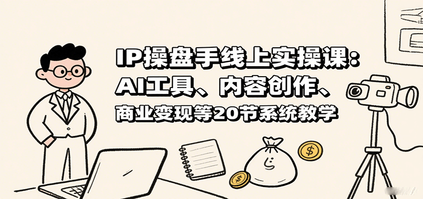 IP操盘手线上实操课：AI工具、内容创作、商业变现等20节系统教学-创学资源站