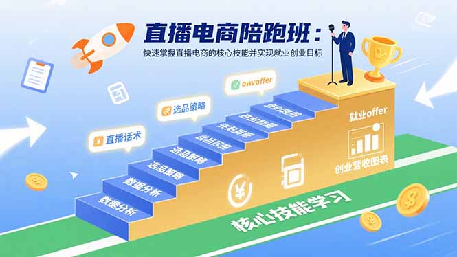 直播电商陪跑班：快速掌握直播电商的核心技能并实现就业/创业目标-创学资源站