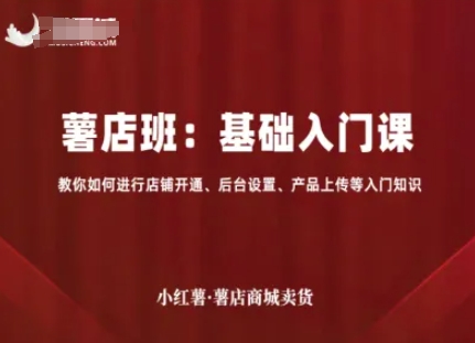 小红薯薯店商城卖货，基础入门课，教你如何进行店铺开通、后台设置、产品上传等入门知识-创学资源站