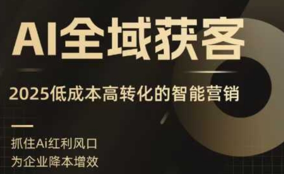 AI全域获客实训营，2025低成本高转化的智能营销，精准找客，高效营销-创学资源站