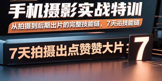 手机摄影实战特训，从拍摄到后期出片的完整技能链，7天拍出点赞大片-创学资源站