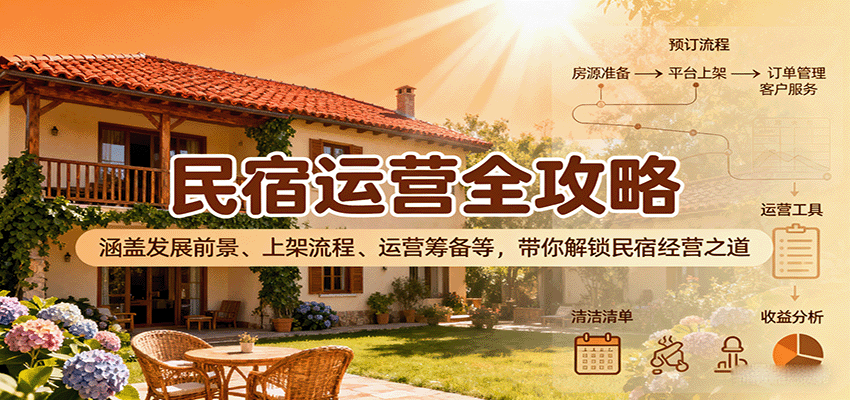 民宿运营全攻略：涵盖发展前景、上架流程、运营筹备等，带你解锁民宿经营之道-创学资源站