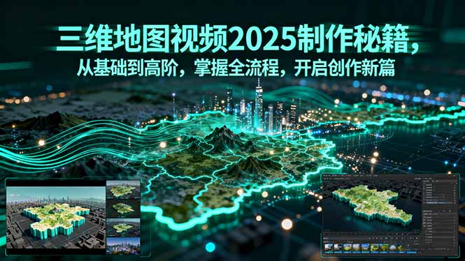 三维地图视频2025制作秘籍，从基础到高阶，掌握全流程，开启创作新篇-创学资源站