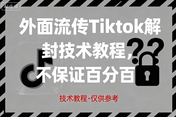 外面流传Tiktok解封技术教程，不保证百分百，具体自测-创学资源站