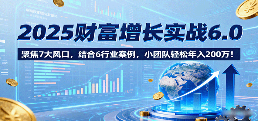 2025财富增长实战6.0，聚焦7大风口，结合6行业案例，小团队轻松年入200万！-创学资源站