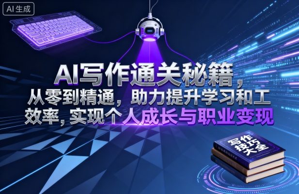 AI写作通关秘籍，从零到精通，助力提升学习和工作效率，实现个人成长与职业变现-创学资源站