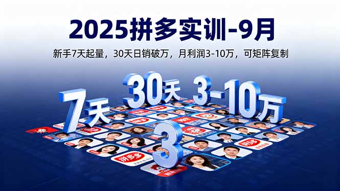 2025拼多多实训-9月：新手7天起量,30天日销破万,月利润3-10万,可矩阵复制-创学资源站