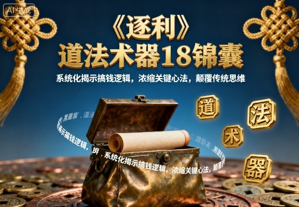 《逐利》道法术器18锦囊，系统化揭示搞钱逻辑，浓缩关键心法，颠覆传统思维-创学资源站
