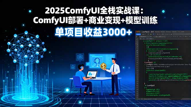 2025ComfyUI全栈实战课：ComfyUI部署+商业变现+模型训练，单项目收益3000+-创学资源站