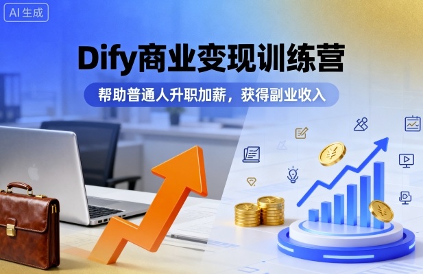 Dify商业变现训练营，帮助普通人升职加薪，获得副业收入-创学资源站