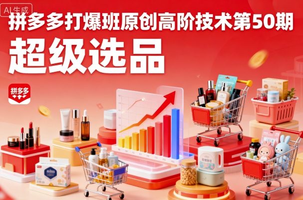 拼多多打爆班原创高阶技术第50期，超级选品-创学资源站