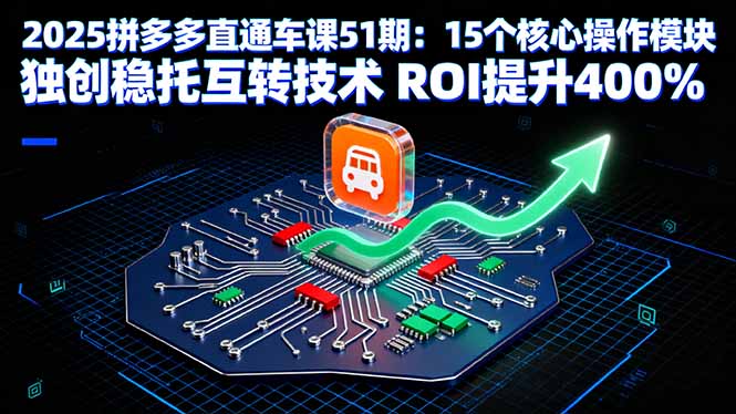 2025拼多多直通车课51期：15个核心操作模块 独创稳托互转技术 ROI提升400%-创学资源站