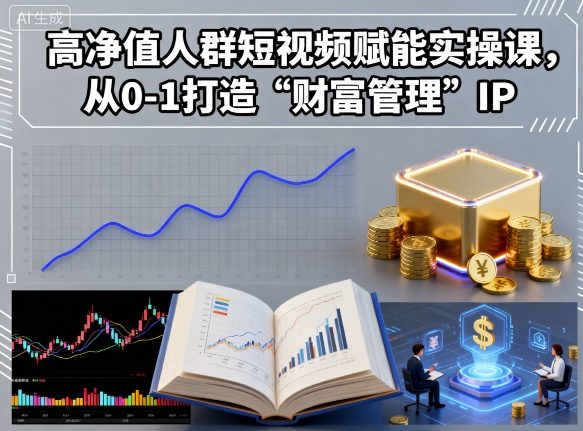 高净值人群短视频赋能实操课，从0-1打造“财富管理”IP-创学资源站