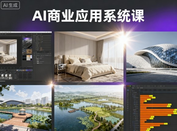 AI商业应用系统课，室内-软装-建筑-景观，智能设计+效果图+动画画实战-创学资源站