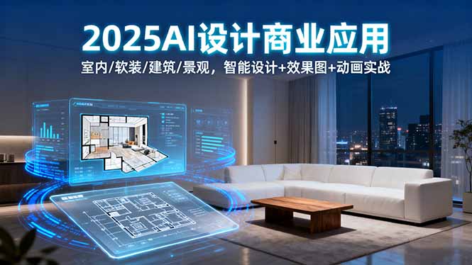 2025AI设计商业应用：室内/软装/建筑/景观，智能设计+效果图+动画实战-创学资源站