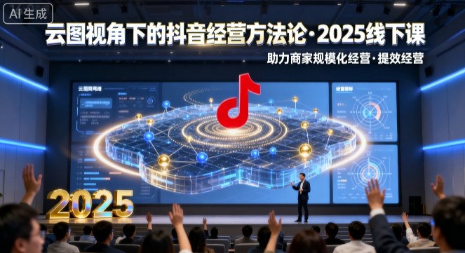 云图视角下的抖音经营方法论，2025线下课，助力商家规模化经营，提效经营(录音+字幕)-创学资源站