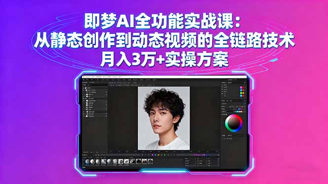 即梦AI全功能实战课：从静态创作到动态视频的全链路技术 月入3万+实操方案-创学资源站