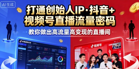 25年直播9-10两期线下课，打通创始人IP，抖音+视频号直播流量密码，教你做出高流量高变现的直播间-创学资源站